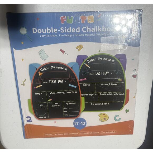 Chalk Board‎ First And last day Of School Includes 3 Liquid Chalk And Wipe Cloth - Picture 1 of 4